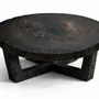 Tables basses - Table basse en chêne noir ancien – cercle, 45x104x94 cm - GLASS4CANDLES