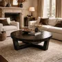 Tables basses - Table basse en chêne noir ancien – cercle, 45x104x94 cm - GLASS4CANDLES