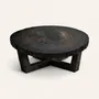 Tables basses - Table basse en chêne noir ancien – cercle, 45x104x94 cm - GLASS4CANDLES