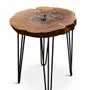 Tables basses - Table basse en noyer – 55x72x47 cm - GLASS4CANDLES