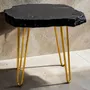 Tables basses - Table basse en chêne noir ancien – 52x59x45 cm – Aurum Arc - GLASS4CANDLES