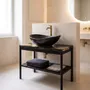 Bathroom storage - Bog Oak Bathroom Cabinet – Rectangle, 84x74.5x40 cm - GLASS4CANDLES