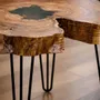 Coffee tables - Walnut Coffee Table – 57x68x78 cm – Walnut Verde - GLASS4CANDLES