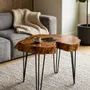 Coffee tables - Walnut Coffee Table – 57x68x78 cm – Walnut Verde - GLASS4CANDLES