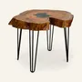 Coffee tables - Walnut Coffee Table – 57x68x78 cm – Walnut Verde - GLASS4CANDLES