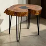 Coffee tables - Walnut Coffee Table – 57x68x78 cm – Walnut Verde - GLASS4CANDLES