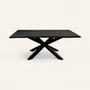 Tables Salle à Manger - Table à manger en chêne noir ancien – rectangle, 76x189x84 cm - GLASS4CANDLES