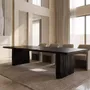Tables Salle à Manger - Table à manger en chêne noir ancien – rectangle, 75x280x102 cm - GLASS4CANDLES