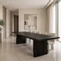 Tables Salle à Manger - Table à manger en chêne noir ancien – rectangle, 75x280x102 cm - GLASS4CANDLES