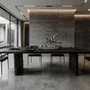 Tables Salle à Manger - Table à manger en chêne noir ancien – rectangle, 75x280x102 cm - GLASS4CANDLES