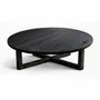 Tables basses - Table basse en chêne noir – cercle, 45x150x150 cm – Monolith Grey - GLASS4CANDLES