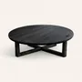 Tables basses - Table basse en chêne noir – cercle, 45x150x150 cm – Monolith Grey - GLASS4CANDLES