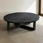 Tables basses - Table basse en chêne noir – cercle, 45x150x150 cm – Monolith Grey - GLASS4CANDLES