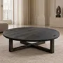 Tables basses - Table basse en chêne noir – cercle, 45x150x150 cm – Monolith Grey - GLASS4CANDLES
