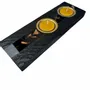 Bougeoirs et photophores  - Bougeoir en chêne noir et métal doré – pour 2 bougies chauffe-plat - GLASS4CANDLES