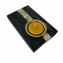 Candlesticks and candle holders - Bog Oak & Metal Tealight Holder – diagonal silver-tone stripe - GLASS4CANDLES