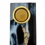 Bougeoirs et photophores  - Bougeoir en chêne noir et métal doré, 30x120x80 mm – modèle 1D0248 - GLASS4CANDLES
