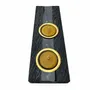 Bougeoirs et photophores  - Bougeoir en chêne noir et métal doré, 30x180x80 mm – modèle 2D0249 - GLASS4CANDLES