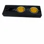 Bougeoirs et photophores  - Bougeoir en chêne noir et métal doré, 30x180x80 mm – modèle 2D0249 - GLASS4CANDLES