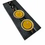 Bougeoirs et photophores  - Bougeoir en chêne noir et métal doré, 30x180x80 mm – modèle 2D0249 - GLASS4CANDLES
