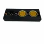 Bougeoirs et photophores  - Bougeoir en chêne noir et métal doré, 30x180x80 mm – modèle 2D0249 - GLASS4CANDLES