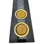 Bougeoirs et photophores  - Bougeoir en chêne noir et métal doré, 30x180x80 mm – modèle 2D0249 - GLASS4CANDLES