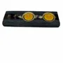 Bougeoirs et photophores  - Bougeoir en chêne noir et métal doré, 30x180x80 mm – modèle 2D0250 - GLASS4CANDLES