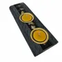Bougeoirs et photophores  - Bougeoir en chêne noir et métal doré, 30x180x80 mm – modèle 2D0250 - GLASS4CANDLES
