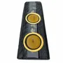Bougeoirs et photophores  - Bougeoir en chêne noir et métal doré, 30x180x80 mm – modèle 2D0250 - GLASS4CANDLES