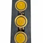 Bougeoirs et photophores  - Bougeoir en chêne noir et métal doré, 30x100x80 mm – bande horizontale - GLASS4CANDLES