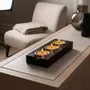 Candlesticks and candle holders - Bog Oak & Gold-tone Metal Tealight Holder, 30x220x80 mm – Model 3D0232 - GLASS4CANDLES
