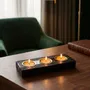 Candlesticks and candle holders - Bog Oak & Gold-tone Metal Tealight Holder, 30x220x80 mm – Model 3D0232 - GLASS4CANDLES
