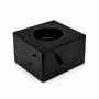 Bougeoirs et photophores  - Bougeoir en chêne noir et métal doré – rectangle – résine noire - GLASS4CANDLES