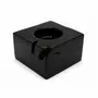 Bougeoirs et photophores  - Bougeoir en chêne noir et métal doré – rectangle – bloc noir - GLASS4CANDLES