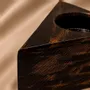 Bougeoirs et photophores  - Bougeoir en chêne noir et métal doré – triangle, 50x100x100 mm - GLASS4CANDLES