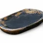 Trays - Bog Oak & Resin Serving Tray – Oval, 50x300x200 mm - GLASS4CANDLES