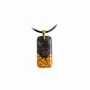 Bijoux - Pendentif en chêne noir et feuille dorée, 38x18x6 mm – Âme Ancienne - GLASS4CANDLES