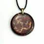 Jewelry - Resin & Gold-Tone Leaf Pendant – Round, 39x38x6 mm – Golden Echoes - GLASS4CANDLES