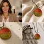 Jewelry - Bog Oak & Gold-Tone Leaf Pendant – Round, 39x38x6 mm – Material Space - GLASS4CANDLES
