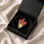 Jewelry - Bog Oak & Gold-Tone Leaf Pendant – Heart, 38x26x6 mm – Material Space - GLASS4CANDLES