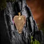 Jewelry - Bog Oak & Gold-Tone Leaf Pendant – Heart, 38x26x6 mm – Material Space - GLASS4CANDLES
