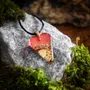 Jewelry - Bog Oak & Gold-Tone Leaf Pendant – Heart, 38x26x6 mm – Material Space - GLASS4CANDLES