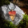 Jewelry - Bog Oak & Gold-Tone Leaf Pendant – Heart, 38x26x6 mm – Material Space - GLASS4CANDLES