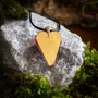 Jewelry - Bog Oak & Gold-Tone Leaf Pendant – Heart, 38x26x6 mm – Material Space - GLASS4CANDLES