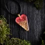 Jewelry - Bog Oak & Gold-Tone Leaf Pendant – Heart, 38x26x6 mm – Material Space - GLASS4CANDLES