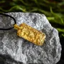 Jewelry - Bog Oak & Gold-Tone Leaf Pendant – Rectangle – Eternal Flow - GLASS4CANDLES