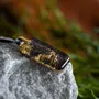 Jewelry - Bog Oak & Gold-Tone Leaf Pendant – Rectangle – Eternal Flow - GLASS4CANDLES