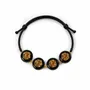 Bracelets - Bog Oak & Resin Bracelet – Round – four settings, gold-tone flecks - GLASS4CANDLES