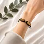 Bracelets - Bog Oak & Resin Bracelet – Round, 200x200x8 mm – two oval elements - GLASS4CANDLES