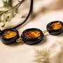 Bracelets - Bog Oak & Amber Bracelet – Round, 200x200x8 mm – three amber settings - GLASS4CANDLES
